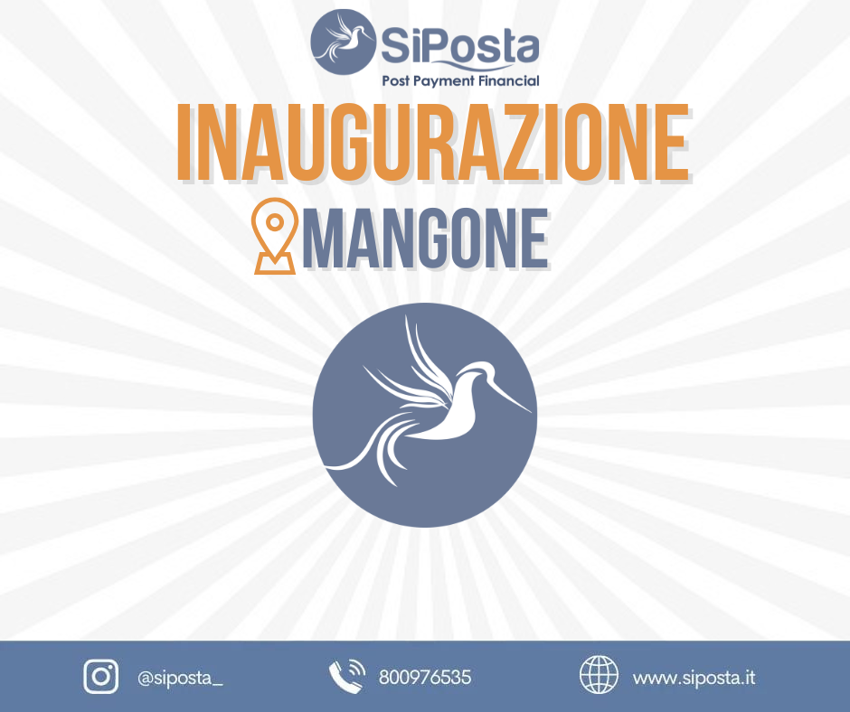 SiPosta il 26 Settembre inaugurazione Mangone