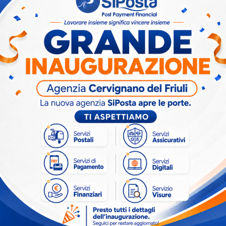 SiPosta il 4 Novembre inaugurazione Cervignano del Friuli