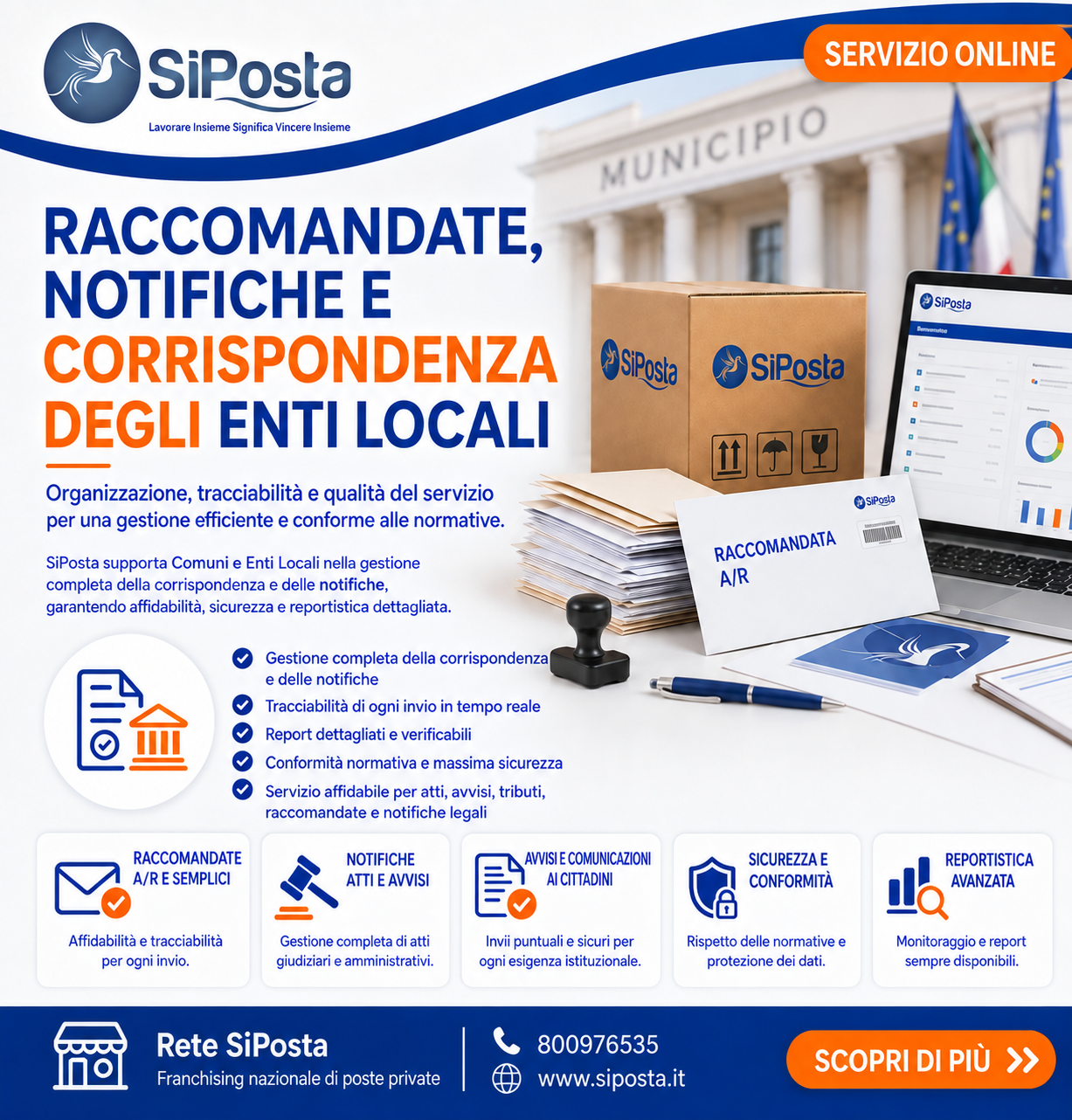 Raccomandate, notifiche e corrispondenza degli Enti Locali: organizzazione, tracciabilit&agrave; e qualit&agrave; del servizio